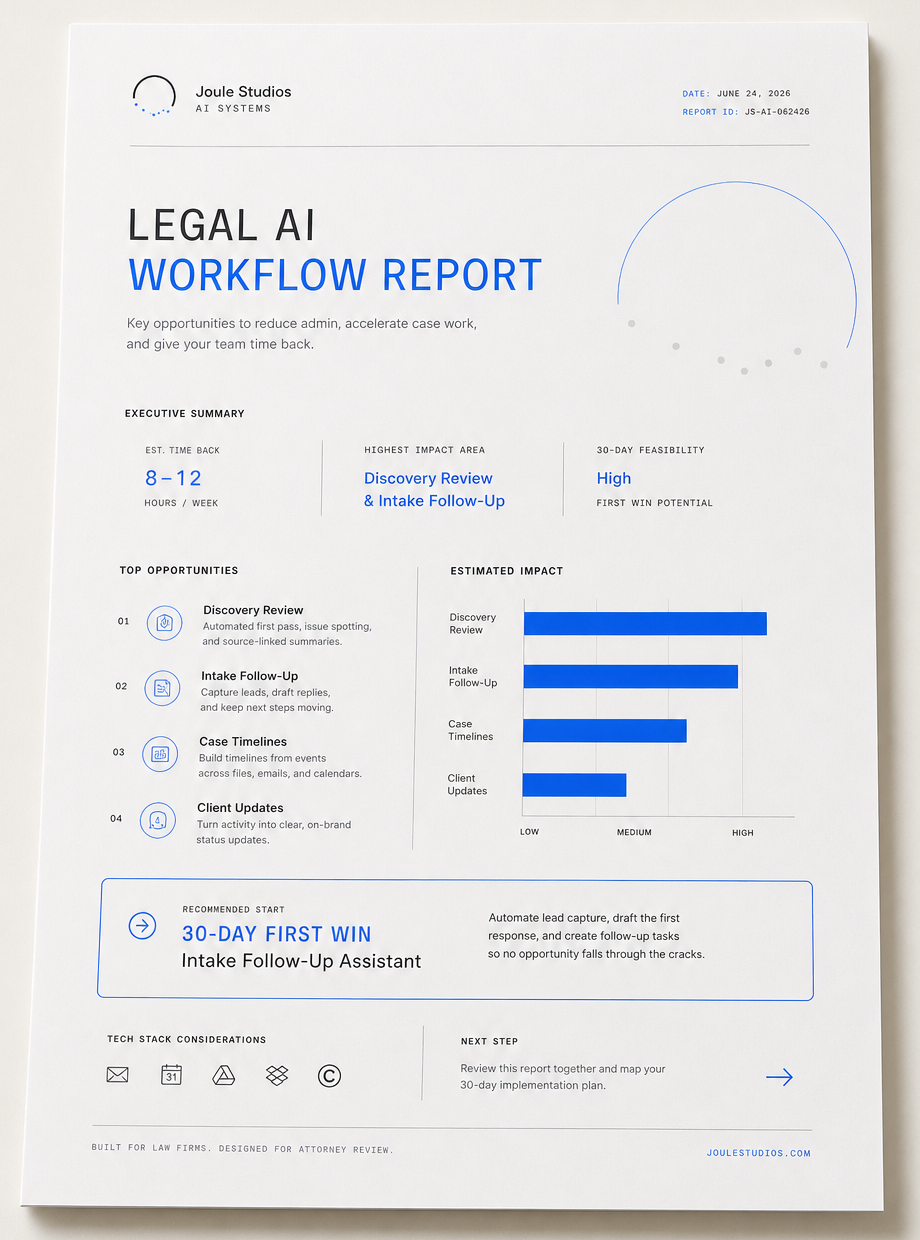 Preview of the free Legal AI Workflow Report